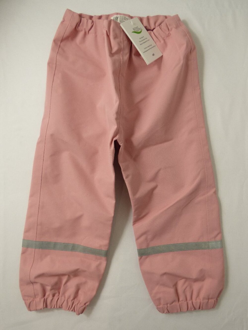 NWT H&M Pink Waterproof Rain Pants with Reflective Stripes, Size 4T